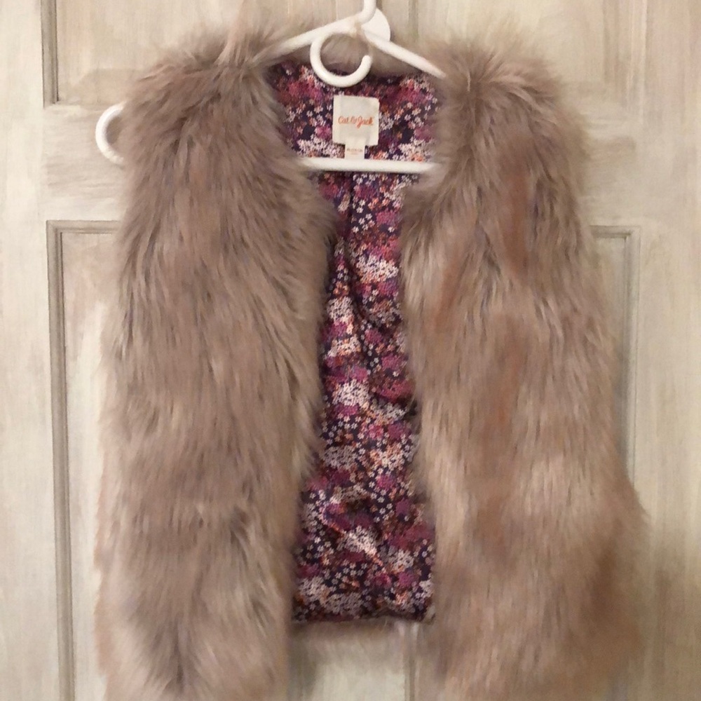 Pink Girls Fur Vest